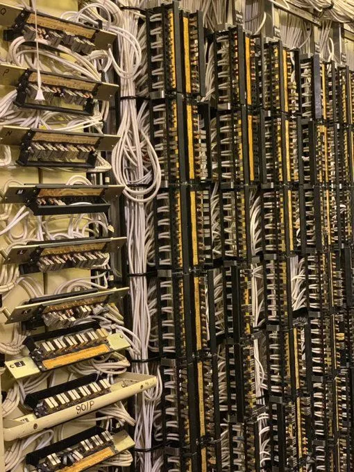 Close-up of the MDF terminations.