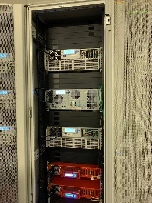 A CDN rack installed in the exchange for a major streaming provider.